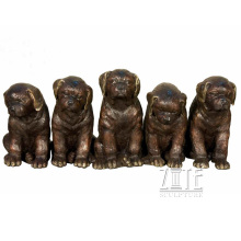 Factory Supply small size bronze brass dog sculptures statues