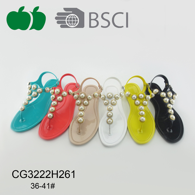 Popular Pvc Ladies Fashion Crystal Sandal