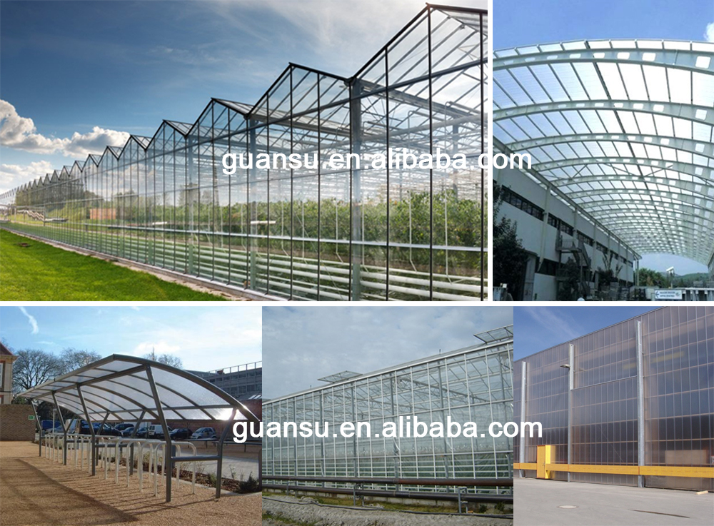 8Mm Garden Greenhouse Clear Blue Colored Roofing Sheets Multiwall Polycarbonate Hollow Sheet