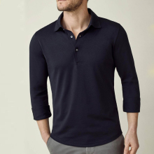 Men's Autumn & Spring Fashion Long-Sleeve Polo Shirts: Slim Fit, Polyester, T-Shirt, Silk Cotton Blend Golf Polos