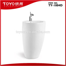 long and round pedestal basin