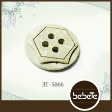 4 holes coconut shell buttons with hexagonal center