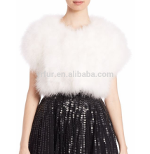 YR219 Short Sleeve Turkey Feather Fur Shrug/Plush Shrug for Bridal