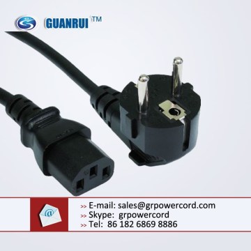 schuko power cord to iec 60320 c13, schuko cable to c13, euro power cord