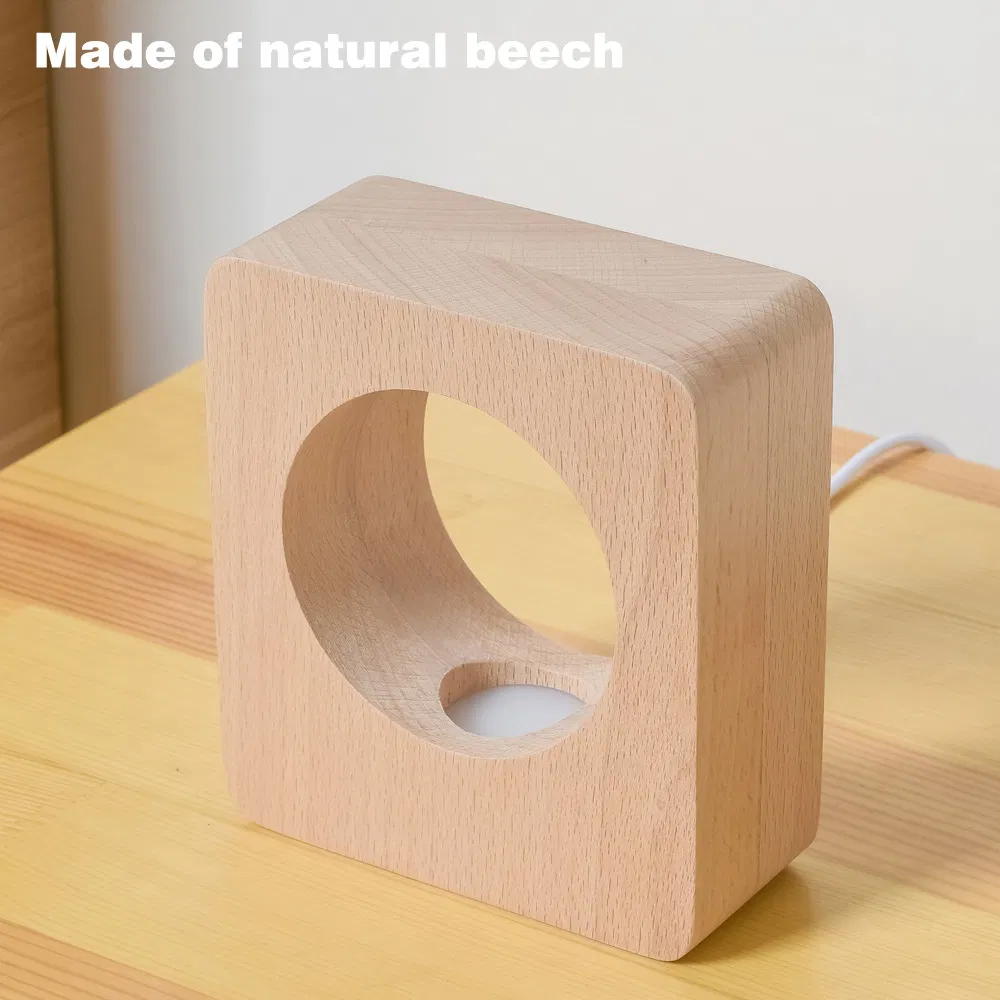 High End Gift, Intelligent Solid Wood, LED Night Light, Creative