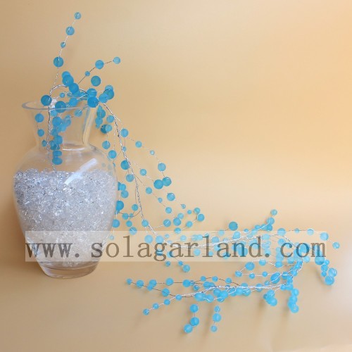 Eleganter Acrylblau runde Perlen Girlande Ast