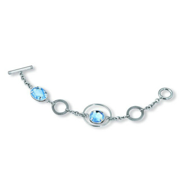 Cute silver charm bracelet with rhinestone