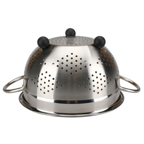 Stainless Steel Deep Colander Fruit Sieve With Feet