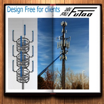 25M Galvanized Telecom Monopole Tower