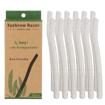 Eco-friendly Wheat Straw Eyebrow Razor - Dermaplaning Trimmer for Facial Hair Removal
