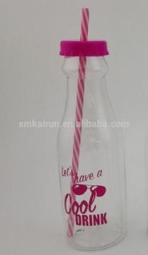 350ml jar with straw/plastic drink jar/plastic water jar for milkshakes and smoothies