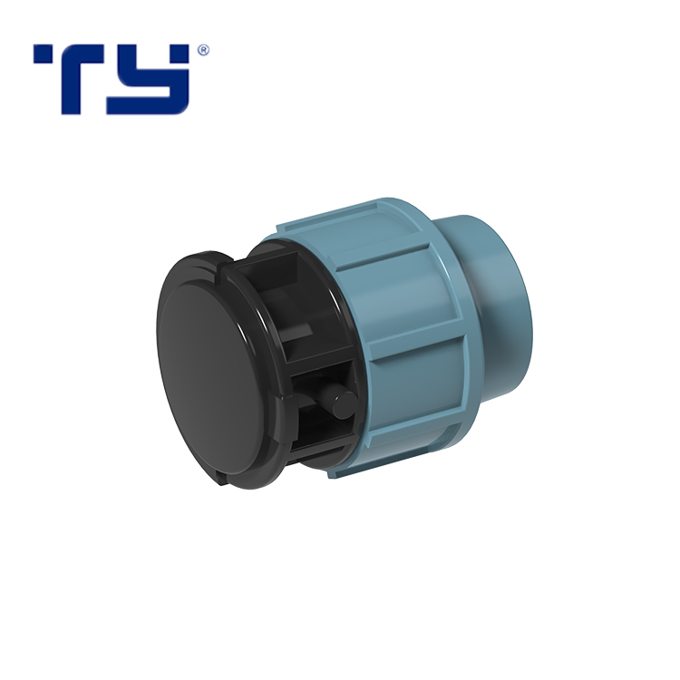 PP Tank Adapter Plastic HDPE Compression Fitting Blue Water Supply Plug Fitting