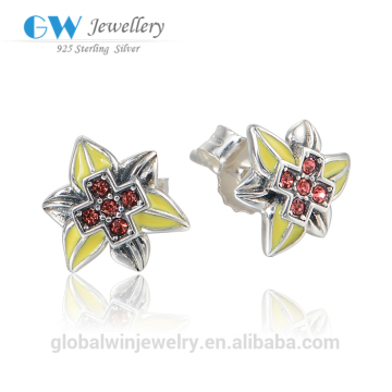 Fashion Jewelry Earring Cross Rhinestones Zircon Beads Earring Flower Party Earring