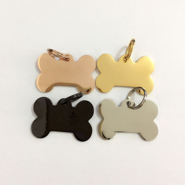 Gold Plated Stainless Steel Bone-Shaped Dog Tag