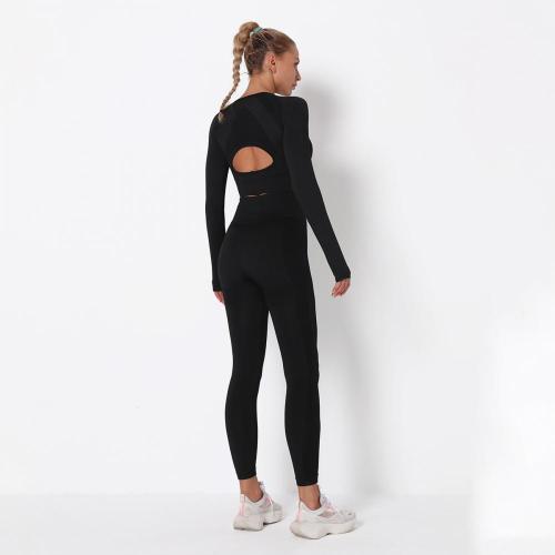 Yoga Suit 2 κομμάτια αθλητικά πουκάμισα Crop Top