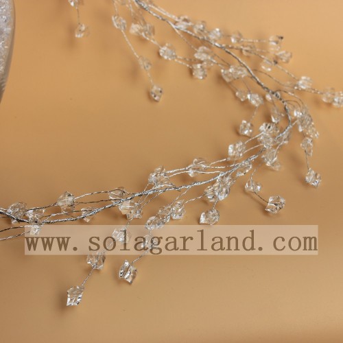 Branches d&#39;arbres de guirlande de perles en forme de pierre acrylique transparente