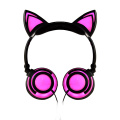 Wholesale Colorful LED Flashing Earphones Cat Ear Headphones