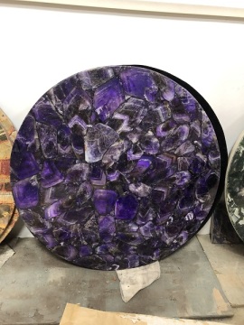 Amethyst purple side table top