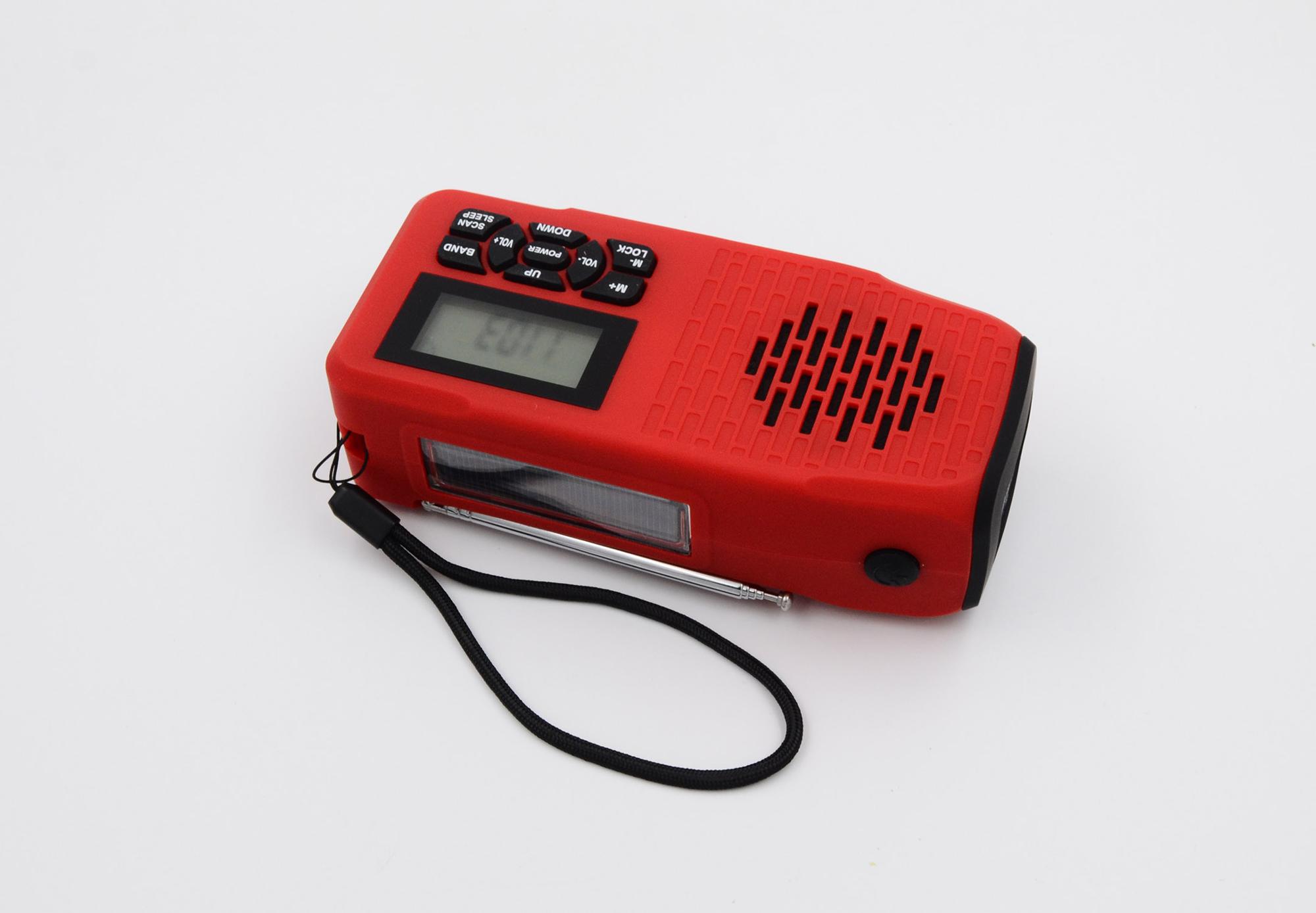 Emergency AM FM NOAA Portable Radio Self Powered Hand Crank Solar Weather Radio with LED Display Screen