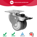 Europetype Light Duty TPR Placa giratoria Twin Wheel ruedas con freno 2 pulgadas