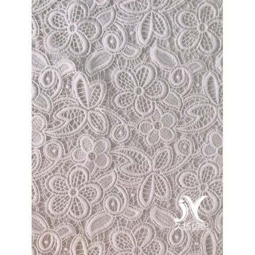 White Crochet Embroidery Fabric