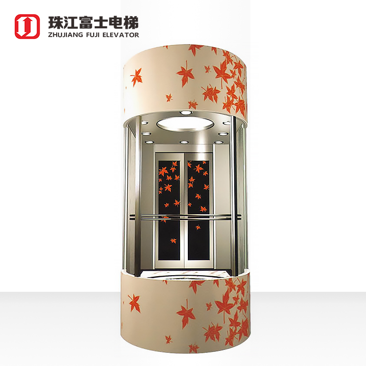 Top Quality Fuji Brand Hydraulic drive circular round special glass elevator