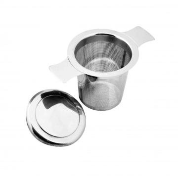 stainless steel tea strainer with plate