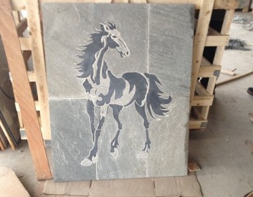 slate stone mosaic horse mosaic pattern