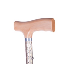 Wood Handle Adjustable Aluminum Walking Cane - Classical Cane for Seniors