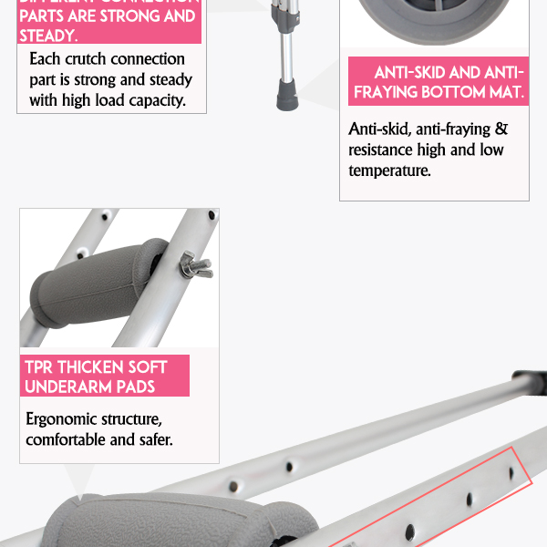 hospital walking stick and cruches