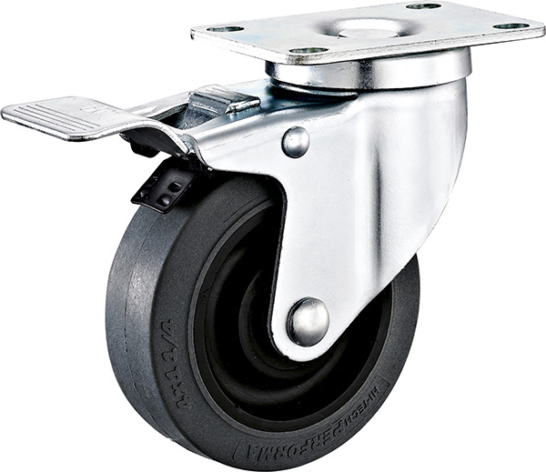 medium top plate total lock caster