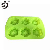 Amazon Hot Sale 6 Cavity New Round Begonia Flower Soap Chocolate Muffin Jello Gelatin Silicone Baking Mold