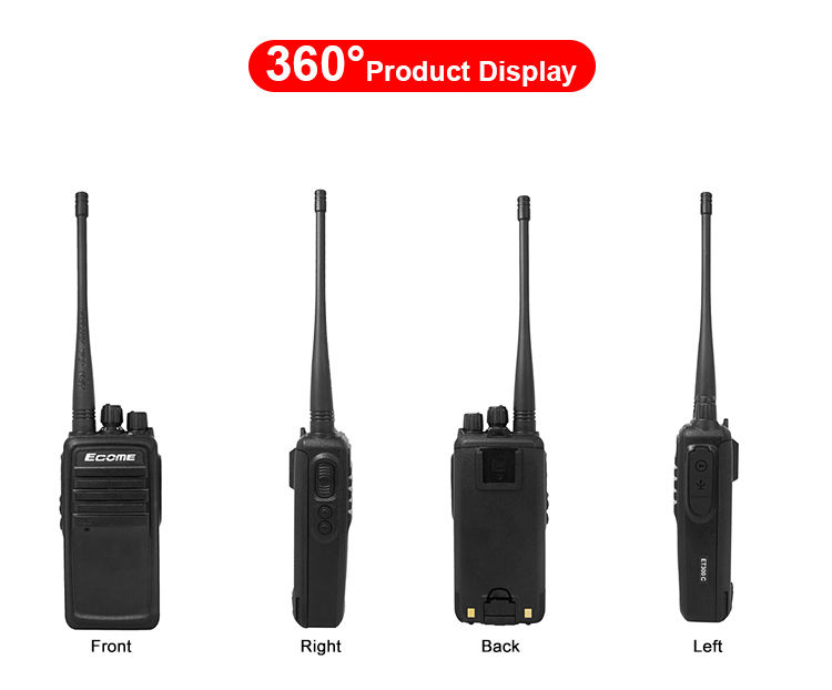 ECOME ET-300C Kablosuz Uzun Menzilli UHF 5 Watts VHF WALKIE TALLIE 4 PAKETİ