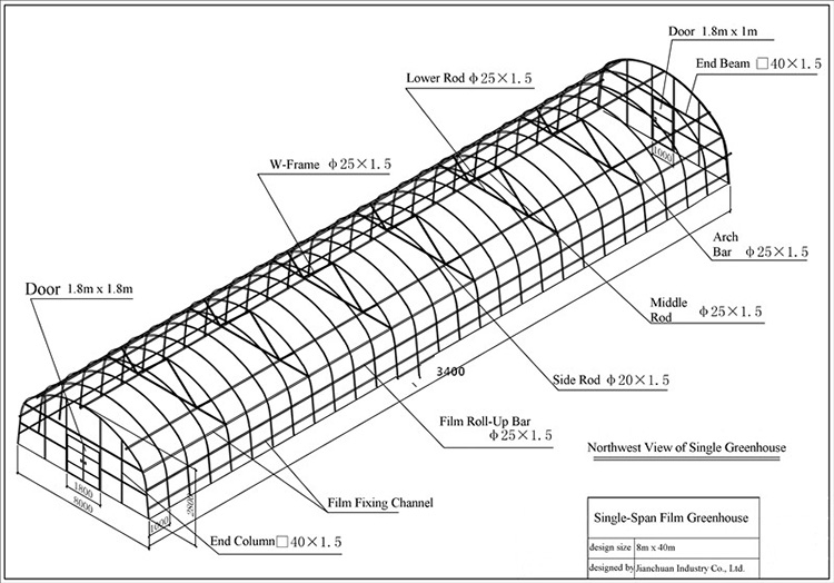 Prefabricated Tunnel Plastic Greenhouse