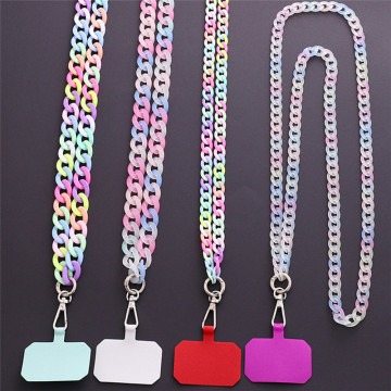 Colored Acrylic Phone Chain Charm - Jewelry Accessory for Mobile Phones
