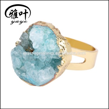 Wholesale Natural Large Blue Geode Rings Geode for Sale