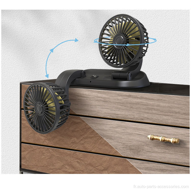 Ventilateur de refroidissement de la voiture rotative à double tête montée