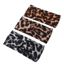 DomoHo Elastic Headband Soft Fabric Leopard Print Wedding Scrunchie Headband