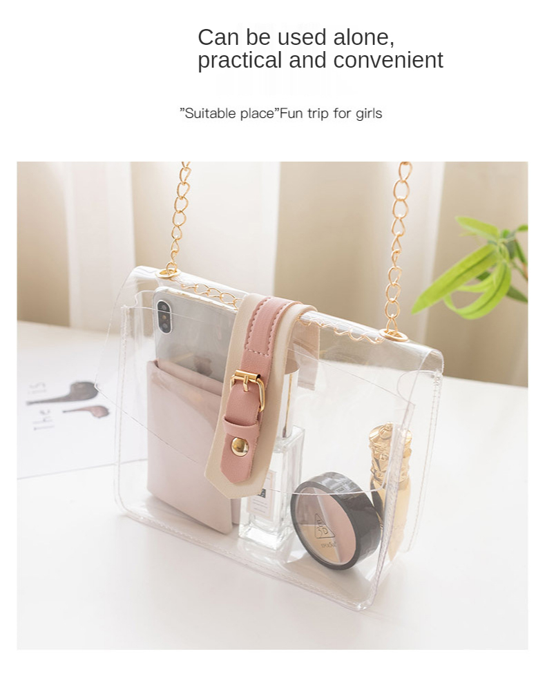 Foreign Trade Wholesale Ladies Transparent Jelly Bag Shoulder Messenger Mobile Phone Small Bag Fashion Female Bag