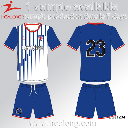 Training Blue And White Country Soccer Jersey Uniform