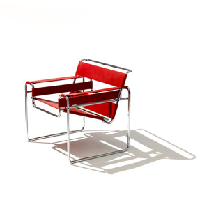 Marcel Breuer Metaal Leer Wassily Lounge Fauteuil