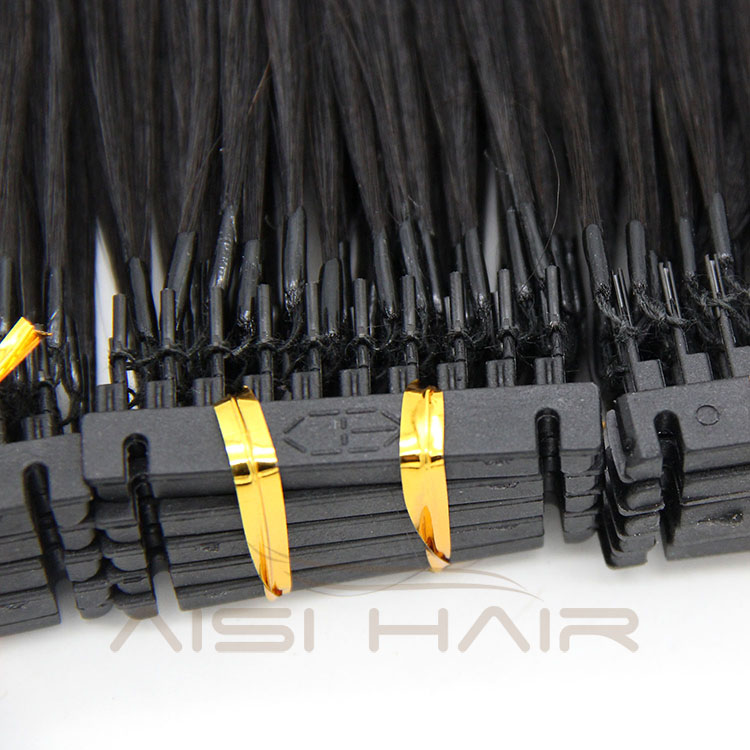 Aisi Hair 2018 New Arrival Unprocessed Double Drawn Cuticle Aligned  Brazilian Hair 6D Pre Bonded Human Hair Extensions