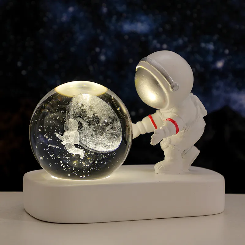 Astronaut, Starry Night Light, Crystal Ball, Luminous Base