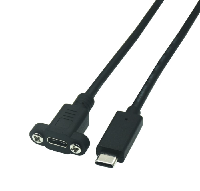 OEM USB C  Locking  Male to Female  Panel flush mount  extension  usb3.1 type c with screw