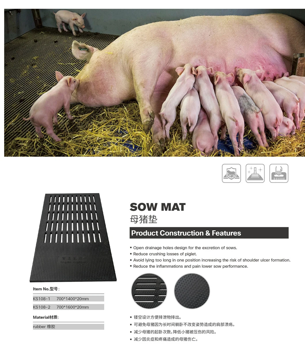 Fiber Reinforced Wean Farrowing Rearing Warm Rubber Sow Floor Mat