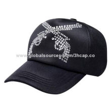 Rhinestone baseball cap with metal buckle