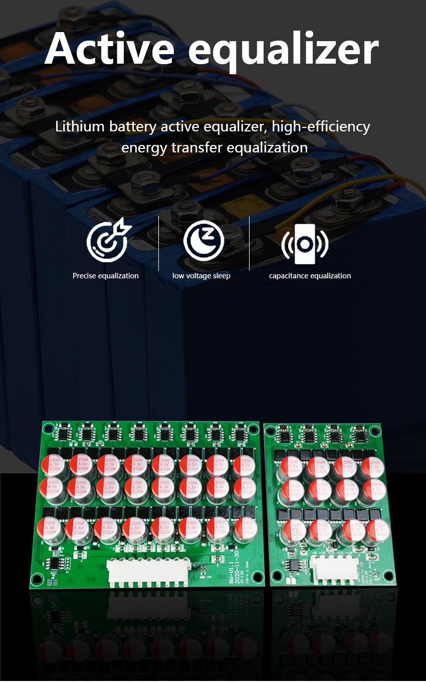 Active Equalizer Lifepo4 battery Balancer 4S 8S 16S 12.8V/24V/48V Battery for Balancer