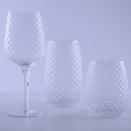 Clear Hobnail Highball Wine Glass Set