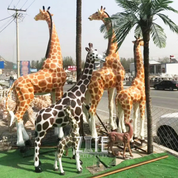 Factory large resin animal sculpture polyresin fiberglass giraffe statue for sale