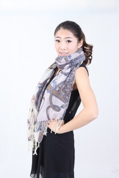 Mercerized cotton fringed lady scarf